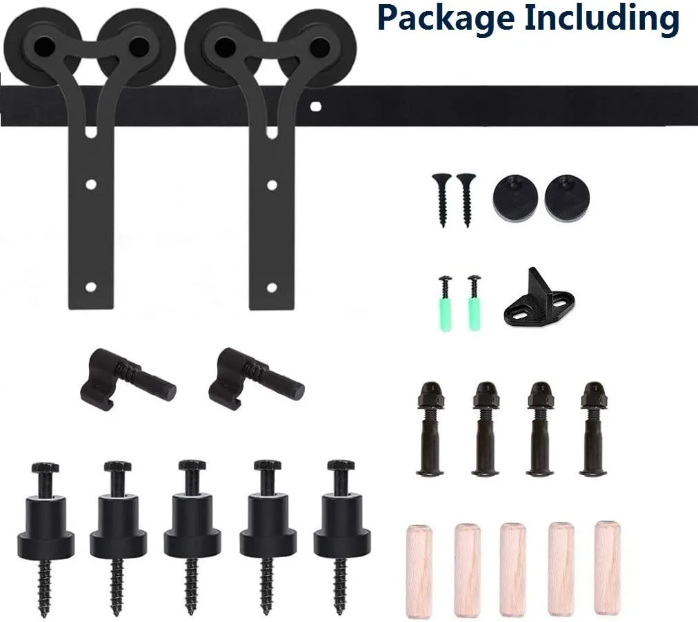 Sliding Barn Door Hardware Kit for Single/Double Door CCJH Horn shape