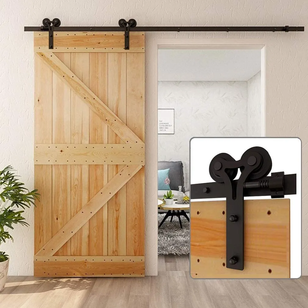 Sliding Barn Door Hardware Kit for Single/Double Door CCJH Horn shape