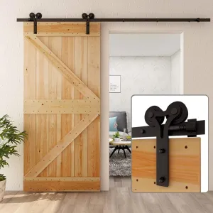 Sliding Barn Door Hardware Kit for Single/Double Door CCJH Horn shape