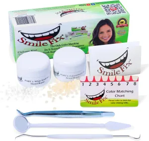 SmileFix Deluxe Dental Repair Kit - Color Matching Compound - Includes Tools - Missing Or Damaged Teeth - Fix Gaps, Broken Teeth - Durable Tooth Repair - Fast & Easy Process