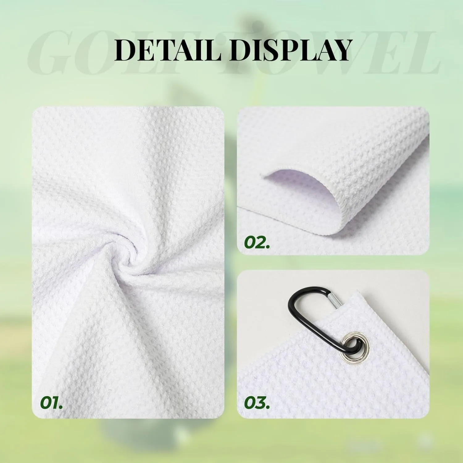 Smokey Mountain Cliff Print Golf Club Towel for Men & Women – Portable Sports Towel with Carabiner Clip, Perfect for Golf, Gym