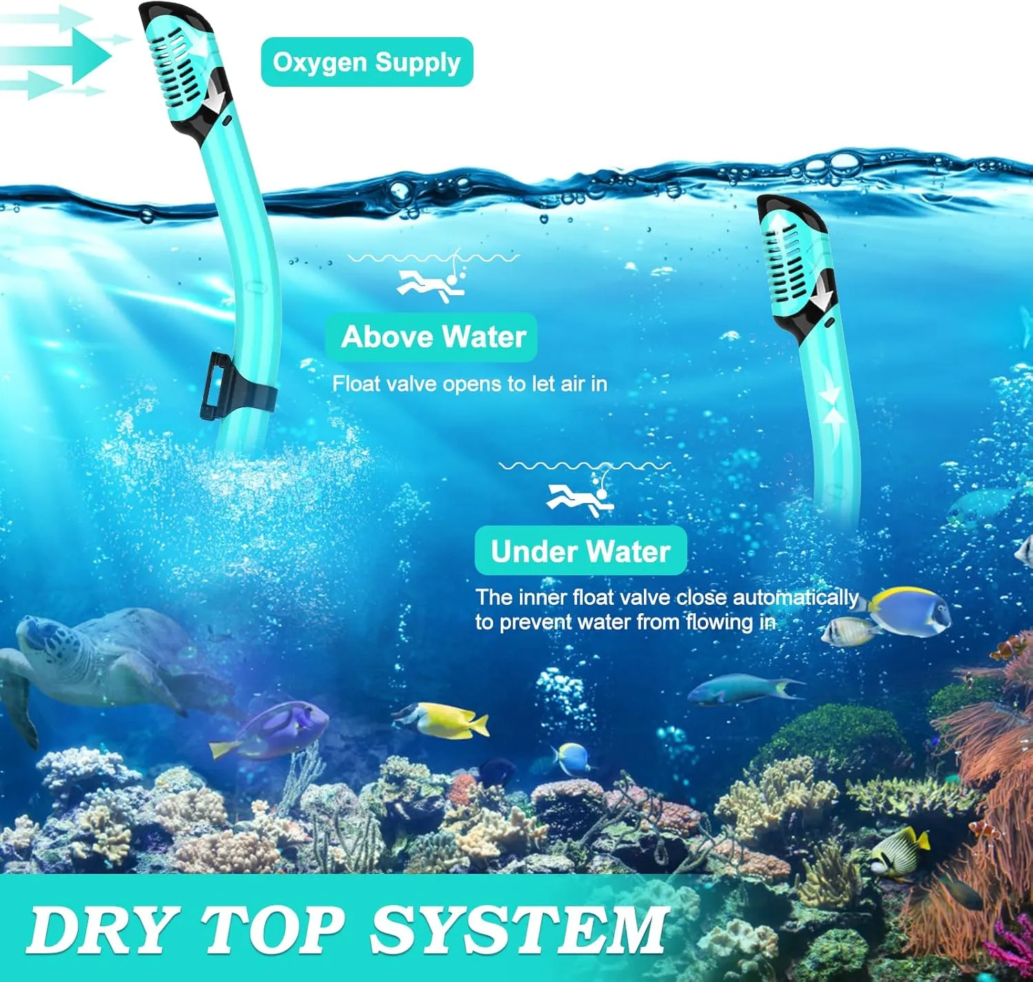 Snorkeling Gear for Adults,3 in 1 Snorkel Set with Panoramic View Diving Mask Anti-Fog Anti-Leak,Dry Top Snorkel,Fins and Travel Bag for Swimming,Snorkeling and Travel Diving