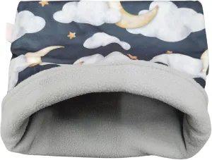 Snuggle Sack for Guinea Pigs Bed Pad Cuddle Sack Sleeping Bag (12"x12", Clouds and Moons)