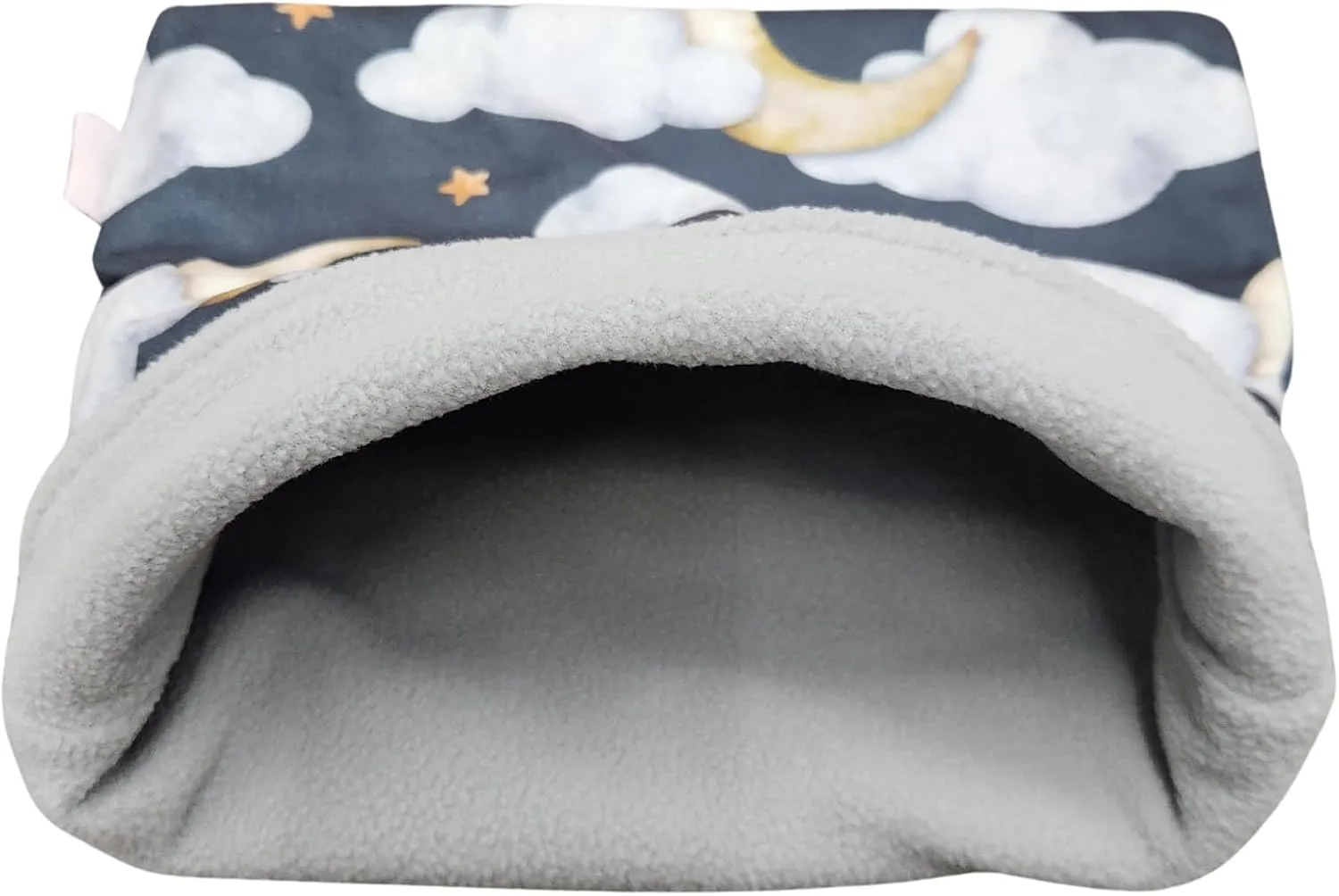 Snuggle Sack for Guinea Pigs Bed Pad Cuddle Sack Sleeping Bag (12"x12", Clouds and Moons)