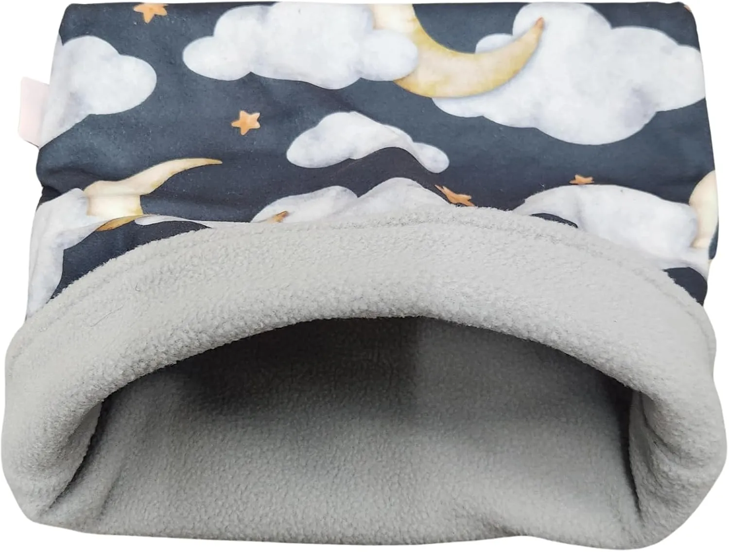 Snuggle Sack for Guinea Pigs Bed Pad Cuddle Sack Sleeping Bag (12"x12", Clouds and Moons)