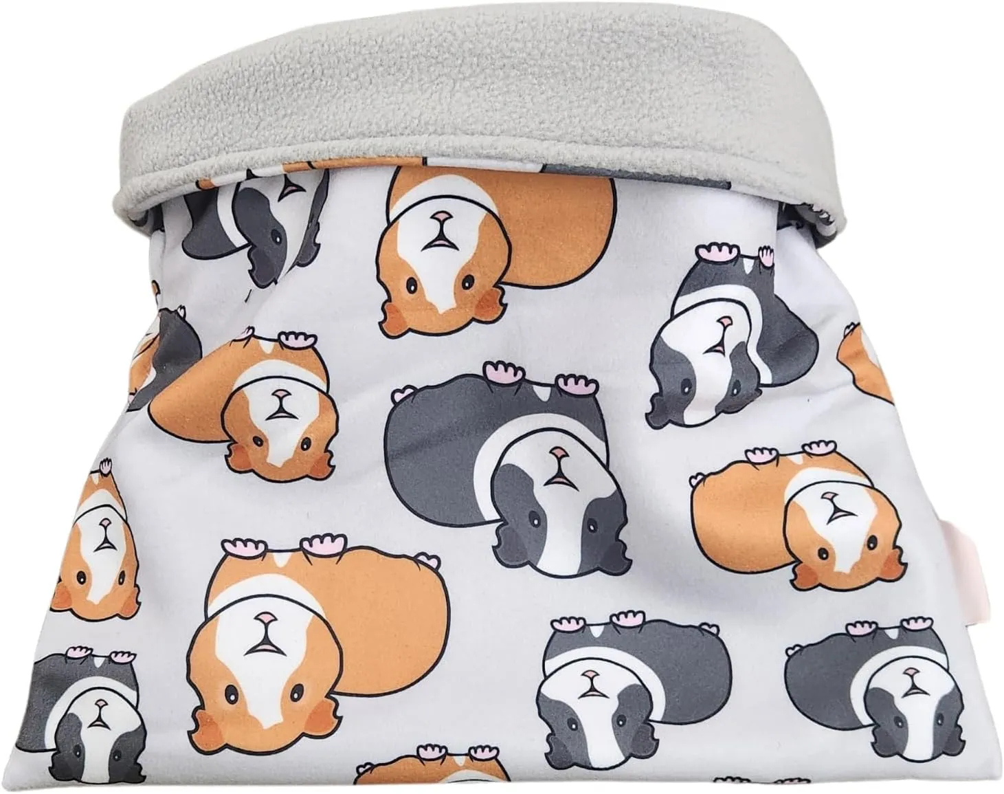 Snuggle Sack for Guinea Pigs Bed Pad Cuddle Sack Sleeping Bag (12"x12")(Guinea Pigs on Gray)