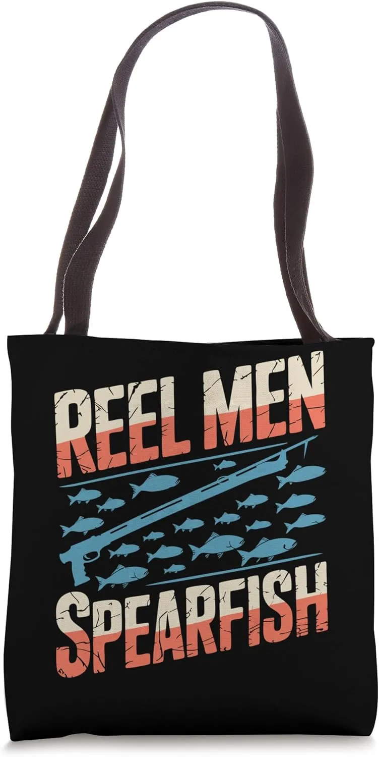 Spearfisher Reel Men Spearfishing Tote Bag