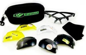SSP Eyewear Top Focal Premier Tactical Safety Glasses Kit, 6 HD A-Eye NVR/fog Upper Bifocal and Plain Lenses, 2.00 Magnifaction