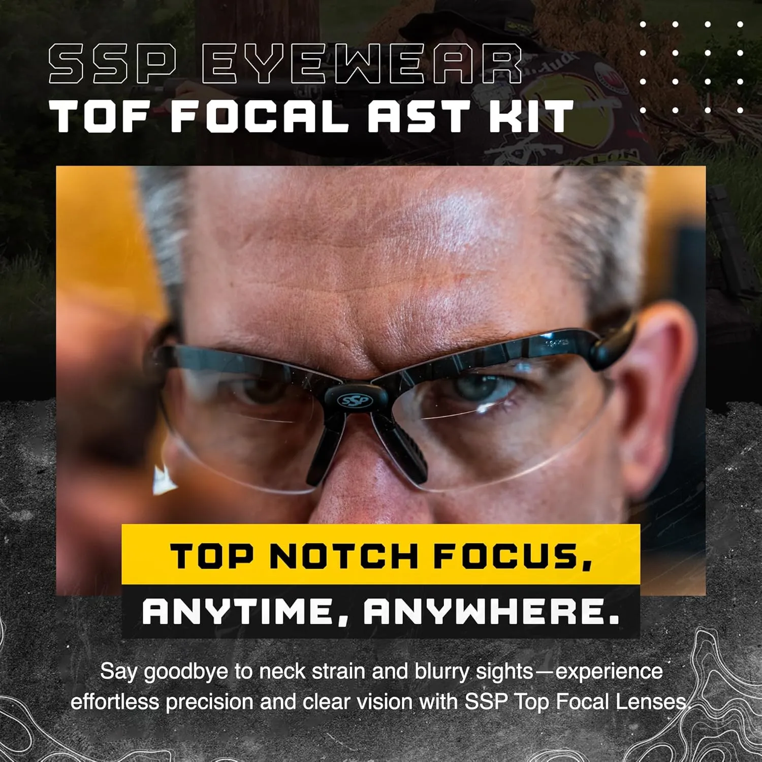 SSP Eyewear Top Focal Ultra Tactical Safety Shooting Glasses, HD A-Eye NVR/fog Lenses