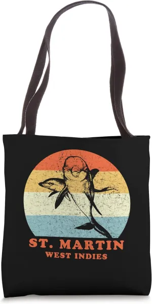 St. Martin West Indies Vintage Dolphin - Porpoise Vacation Tote Bag