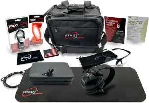 START by Regal New Gun Owner Kit Enhanced – New Shooter Range Bag Package With Safety & Accessory Items– Metal Gun Case, Cable Gun Lock, Chamber Flags, Eye & Ear Protection, Cleaning Mat & Cloth, More