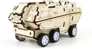 STEM Mars Rover Vehicle Kit for Kids Age 8-12 – DIY Wooden Building Toy with Pull-Back Action, Easy Assembly, and Creative Customization – Fun Science Project Gift for Boys and Girls Aged 8,9,10,11,12