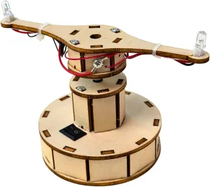 STEM Wooden LED Spinner Kit for Kids Age 8-12– DIY Electromagnetic Induction Rotating Light –Educational Project for Kids 8,9,10,11,12