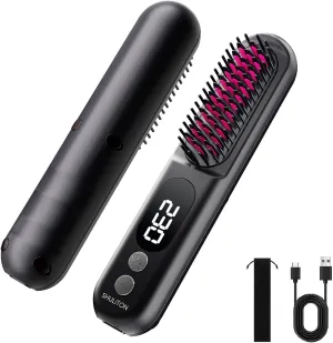 Straight Hair Comb,Wireless, LED Display, Multi Level Temperature Control Hair Straightener Brush for Women, Maximum 446 ° F,Hair Straightening Iron,Hot-Air Hair Brushes