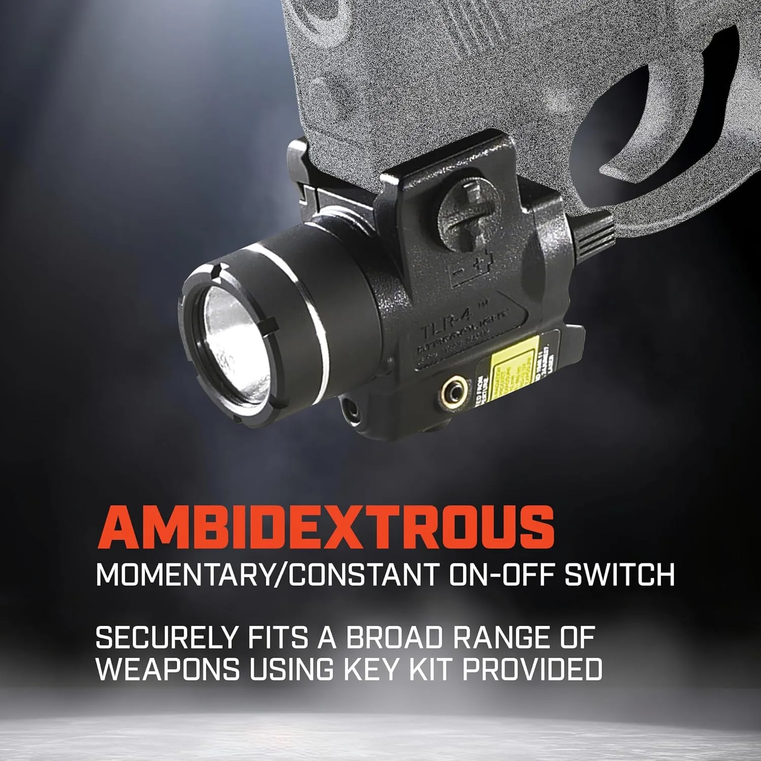 Streamlight 69240 TLR-4 170-Lumen Compact Rail-Mounted Tactical Weapon Light with Integrated Red Aiming Laser for Select Handguns, Black
