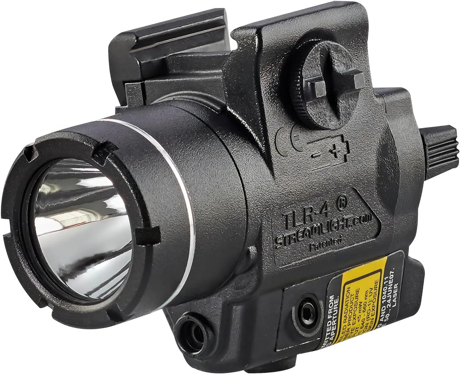 Streamlight 69240 TLR-4 170-Lumen Compact Rail-Mounted Tactical Weapon Light with Integrated Red Aiming Laser for Select Handguns, Black