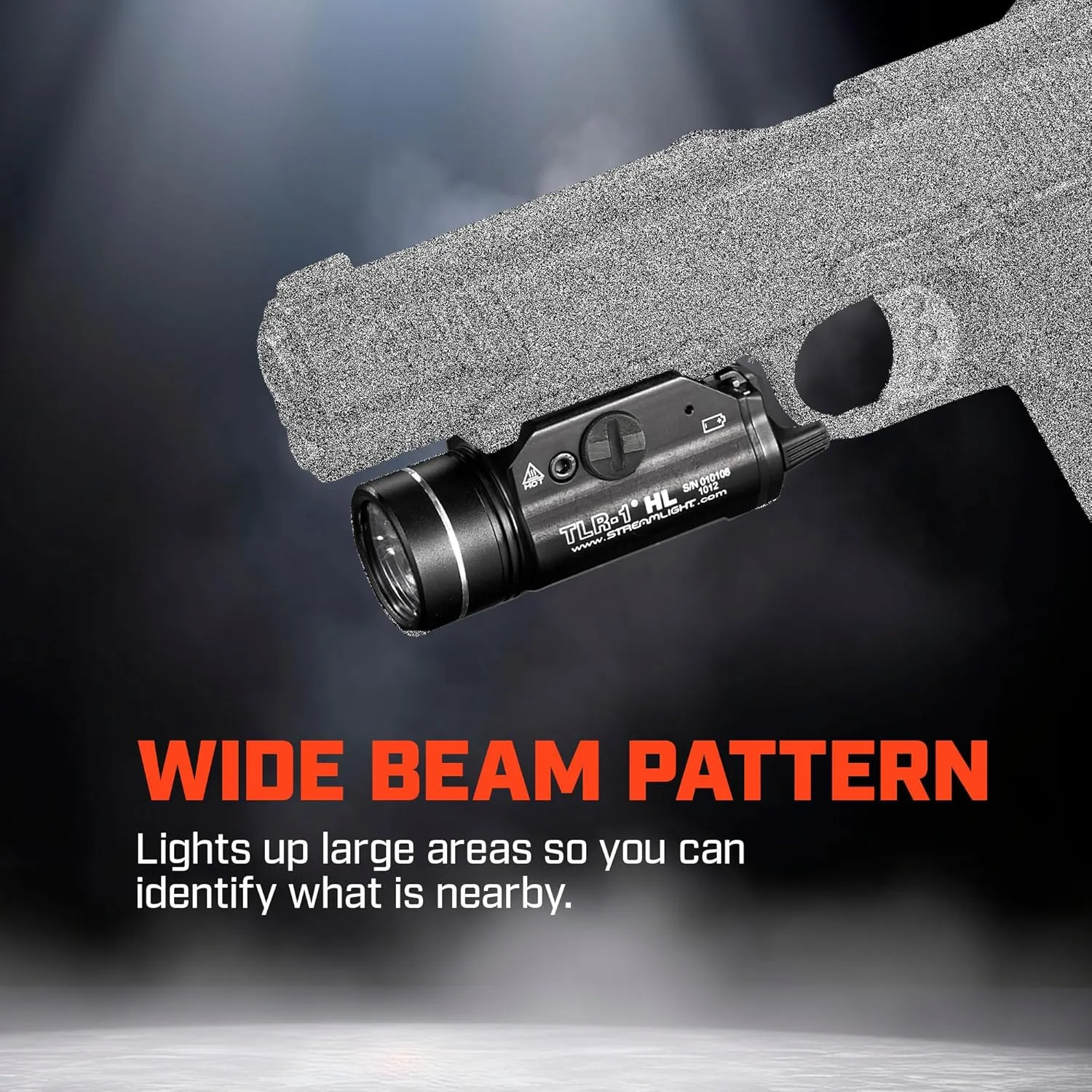 Streamlight 69260 TLR-1 HL 1000-Lumen Rail Mounted Strobing Tactical Weapon Light with Rail Locating Keys and Lithium Batteries, Black