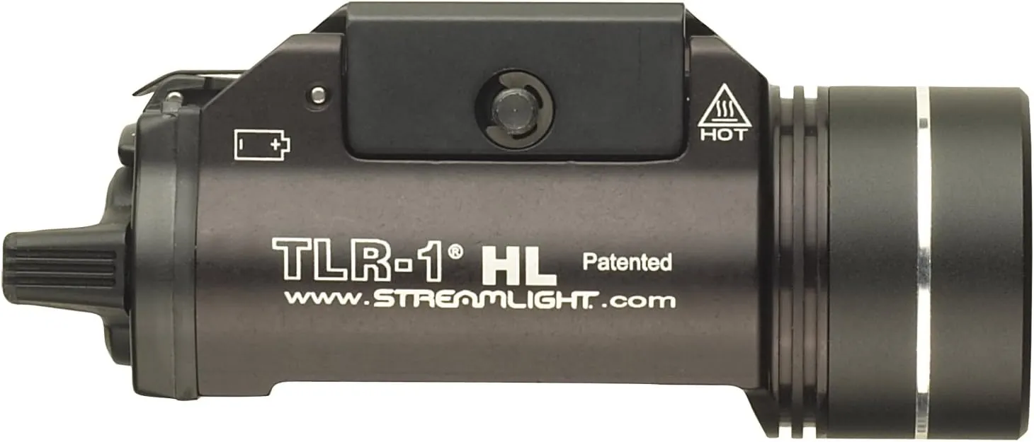 Streamlight 69260 TLR-1 HL 1000-Lumen Rail Mounted Strobing Tactical Weapon Light with Rail Locating Keys and Lithium Batteries, Black
