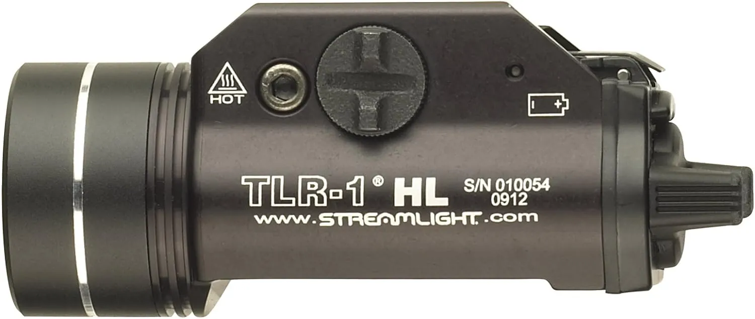 Streamlight 69260 TLR-1 HL 1000-Lumen Rail Mounted Strobing Tactical Weapon Light with Rail Locating Keys and Lithium Batteries, Black
