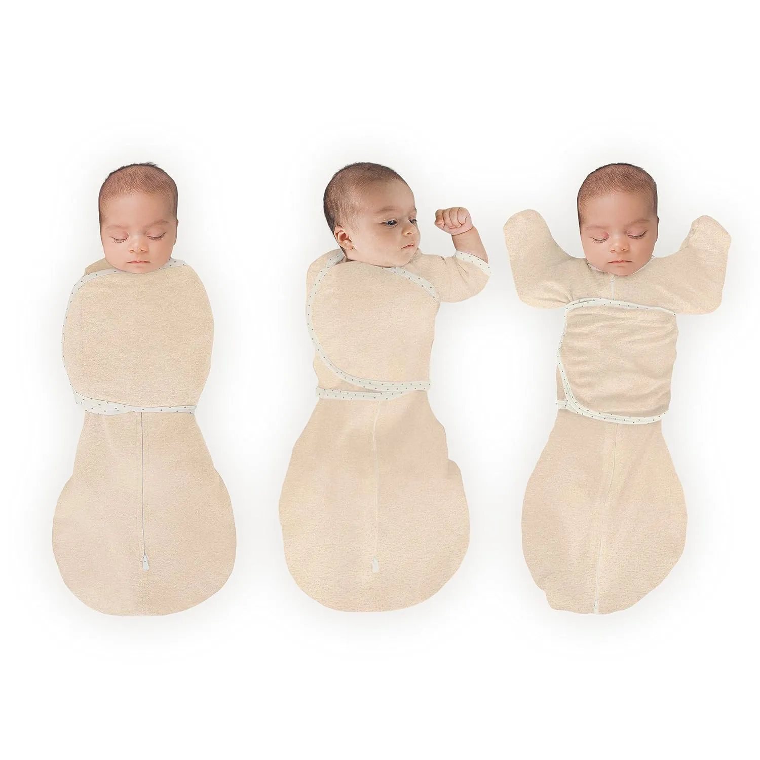 SwaddleDesigns 6-Way Omni Swaddle Sack Arms Up Swaddle for Newborn, More Options to Calm Startle Reflex, Improves Sleep, Easy Transition Baby Sleep Sack, Small, 0-3 Month, Heathered Oatmeal