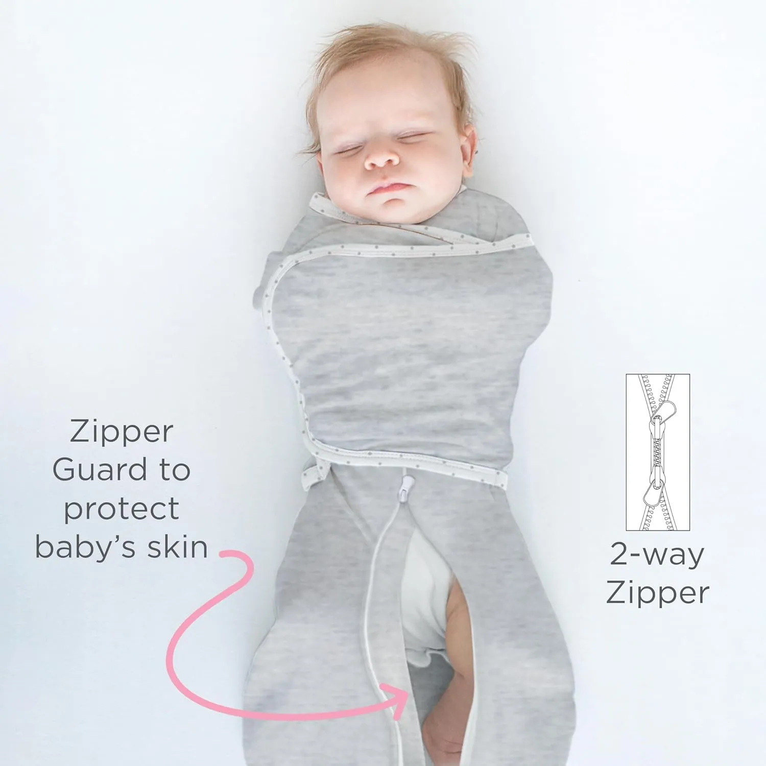 SwaddleDesigns 6-Way Omni Swaddle Sack Arms Up Swaddle for Newborn, More Options to Calm Startle Reflex, Improves Sleep, Easy Transition Baby Sleep Sack, Small, 0-3 Month, Heathered Oatmeal