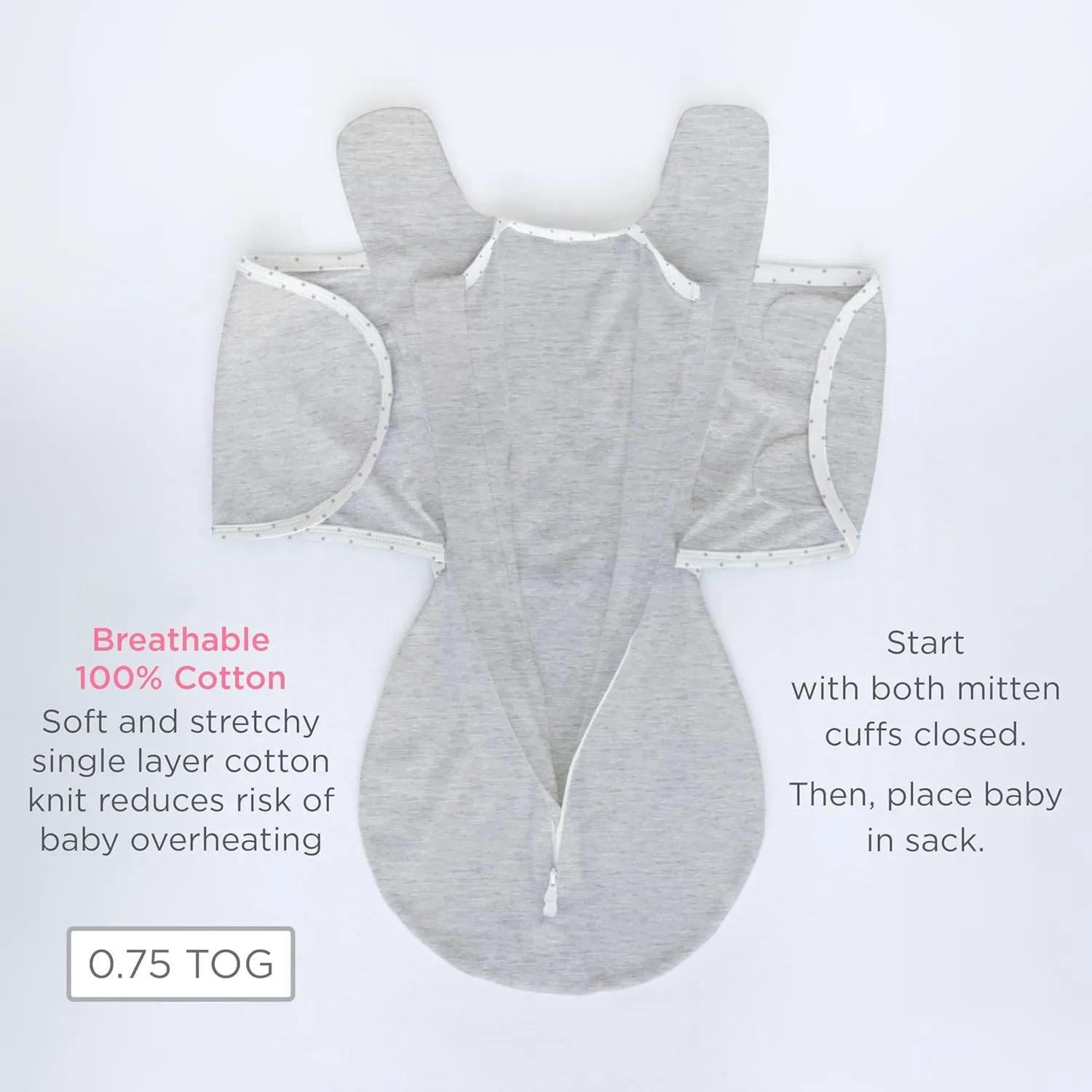 SwaddleDesigns 6-Way Omni Swaddle Sack Arms Up Swaddle for Newborn, More Options to Calm Startle Reflex, Improves Sleep, Easy Transition Baby Sleep Sack, Small, 0-3 Month, Heathered Oatmeal