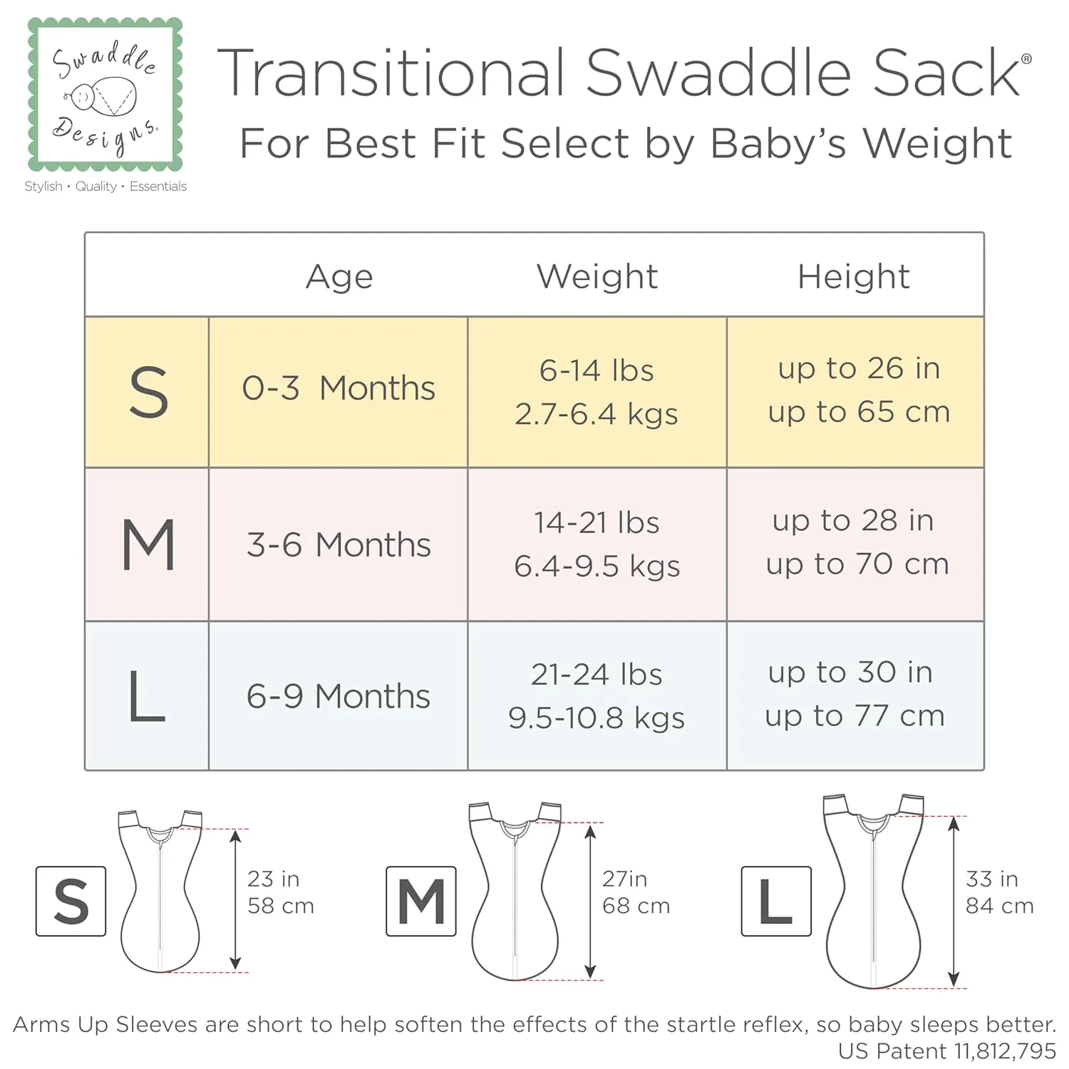 SwaddleDesigns Transitional Swaddle Sack, Arms Up Half-Length Sleeves & Mitten Cuffs, Swaddle for Newborn Transition to Baby Sleep Sack Wearable Blanket, 0-3 Month, 6-14 lb, Heathered Peach Blush