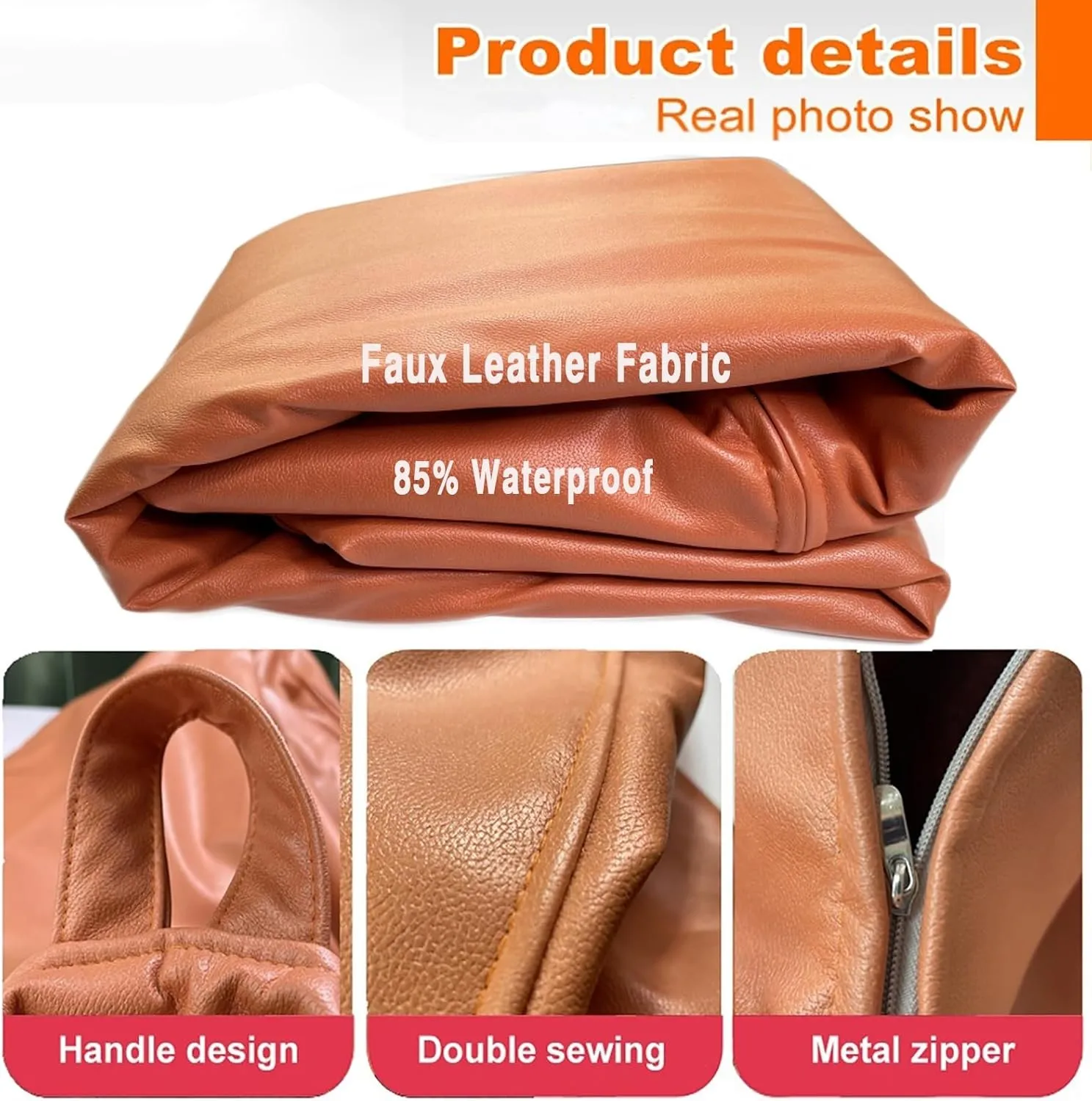 SXBCyan Big Luxury Sofa Pouf Cover Faux Leather Waterproof Lazy Bean Bag Chair No Filler Outdoor Beanbag Couch Puff (Color : Pink, Size : 100CM)