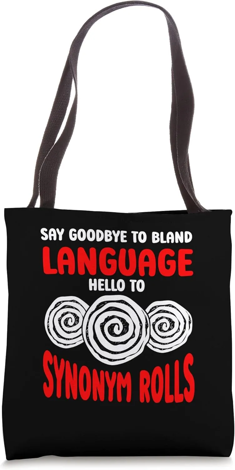 Synonym Rolls Grammar Cinnamon Roll Bread English Teacher Tote Bag
