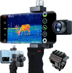 T2 Pro Android Thermal Monocular, Hunting Night Vision Scope for Phone, Detect Deer at 1579 Yards, 13mm Lens, Thermal Camera for Outdoor with Tactical Handle and Scope Mount (Not for iOS)