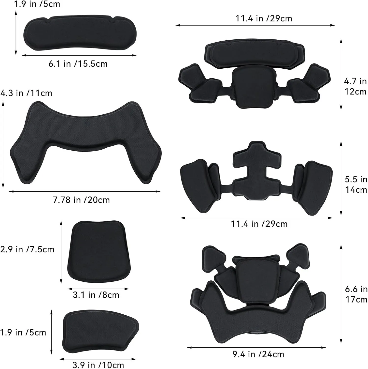 Tactical Helmet Pads - Universal Replacement Internal Memory Foam Pad Inserts for ACH, MICH, EXF Helmets
