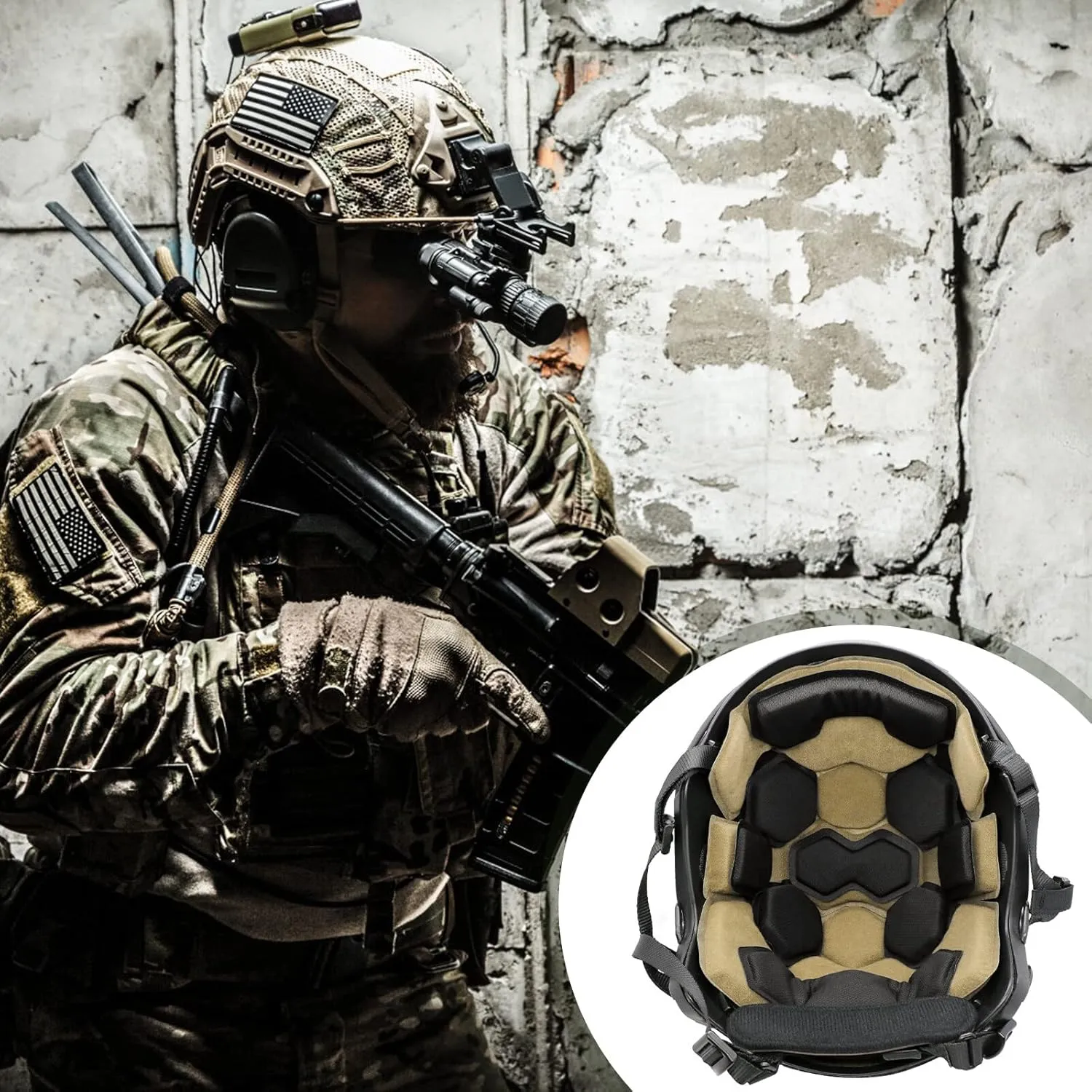 Tactical Helmet Pads - Universal Replacement Internal Memory Foam Pad Inserts for ACH, MICH, EXF Helmets
