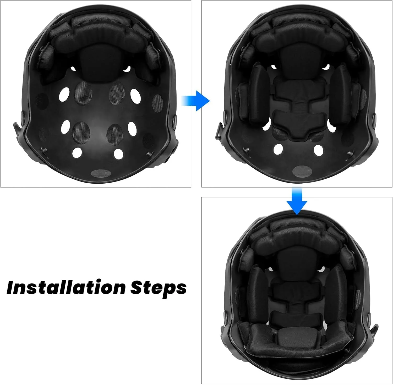 Tactical Helmet Pads - Universal Replacement Internal Memory Foam Pad Inserts for ACH, MICH, EXF Helmets