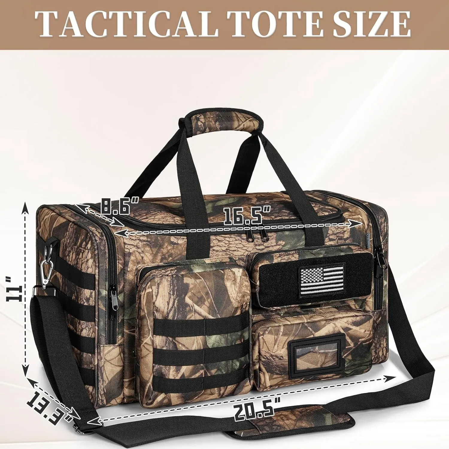 Tactical Pistol Range Bag, Gun Range Bag for Handguns, Shooting Duffle Range Pistol Bag with Compartments, Extra Pockets for Ammo and Essentials, Black