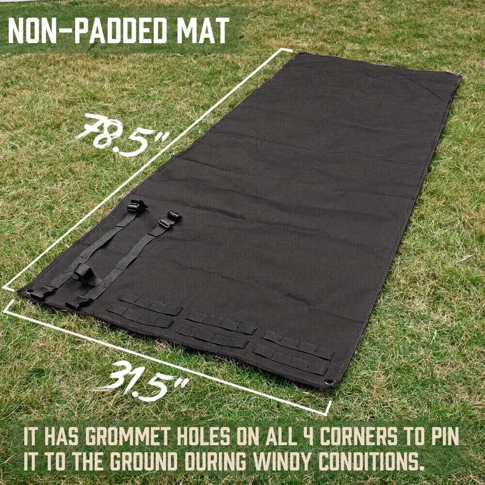 Tactical Shooting Pad - Roll Up Prone Shooter Mat with Rest Sand Bag, Ideal for Range and Hunting