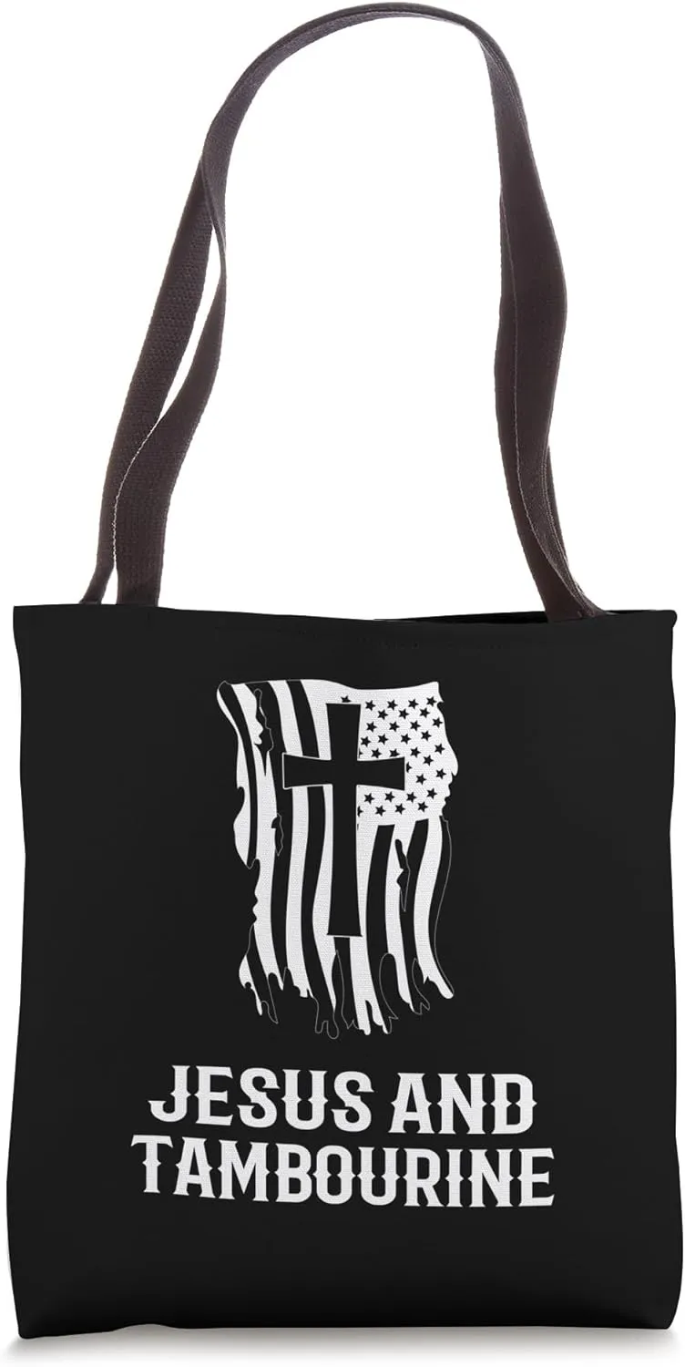 Tambourinists / Jesus and Tambourine / Christian Tambourine Tote Bag
