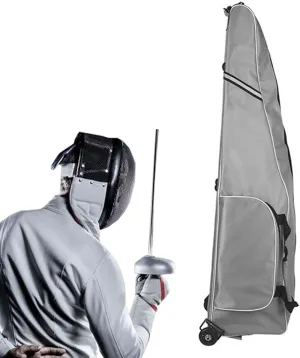 TBQATNTS Fencing Sword Bag with Wheels, Fencing Pull-Out Wheel Bag, Suitable for Foil/Epee/Saber Fencing Suit Sword Bag, Waterproof and Wear-Resistant, Adult and Children's Fencing Storage Bag,Gray