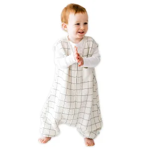 Tealbee Dreamsuit: Toddler Sleep Sack with Feet 2T 3T - 0.8 TOG Lightweight Baby Wearable Blanket for Walkers - Rayon Made from Bamboo, Organic Cotton Sleep Bag - Checkered