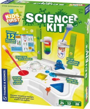 Thames & Kosmos Kids First Science Kit | STEM Learning, Intro to Chemistry for Ages 5  | Safe & Educational Lab Setup with 20  Durable Tools, 12 Experiments | Explore Lab Skills & Science Concepts