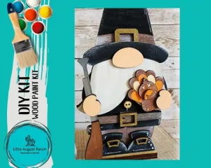 Thanksgiving Gnome Boy DIY - Pilgrim Thanksgiving  Gnome DIY Paint Kit