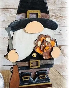 Thanksgiving Gnome Boy DIY - Pilgrim Thanksgiving  Gnome DIY Paint Kit