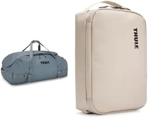 Thule Chasm 90L Duffel Bag in Pond Gray with 11L Gear Cube M Bundle