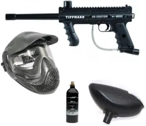 Tippmann 98 Custom Paintball Gun Power Bundle Package Hopper Tank Mask Included