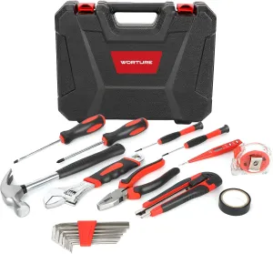 Tool Box, Basic Repair Hand Tools Kit with Portable Storage Box for Mechanic Home Office Use