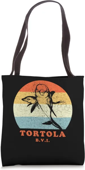 Tortola, BVI Vintage Dolphin - Porpoise Vacation Tote Bag