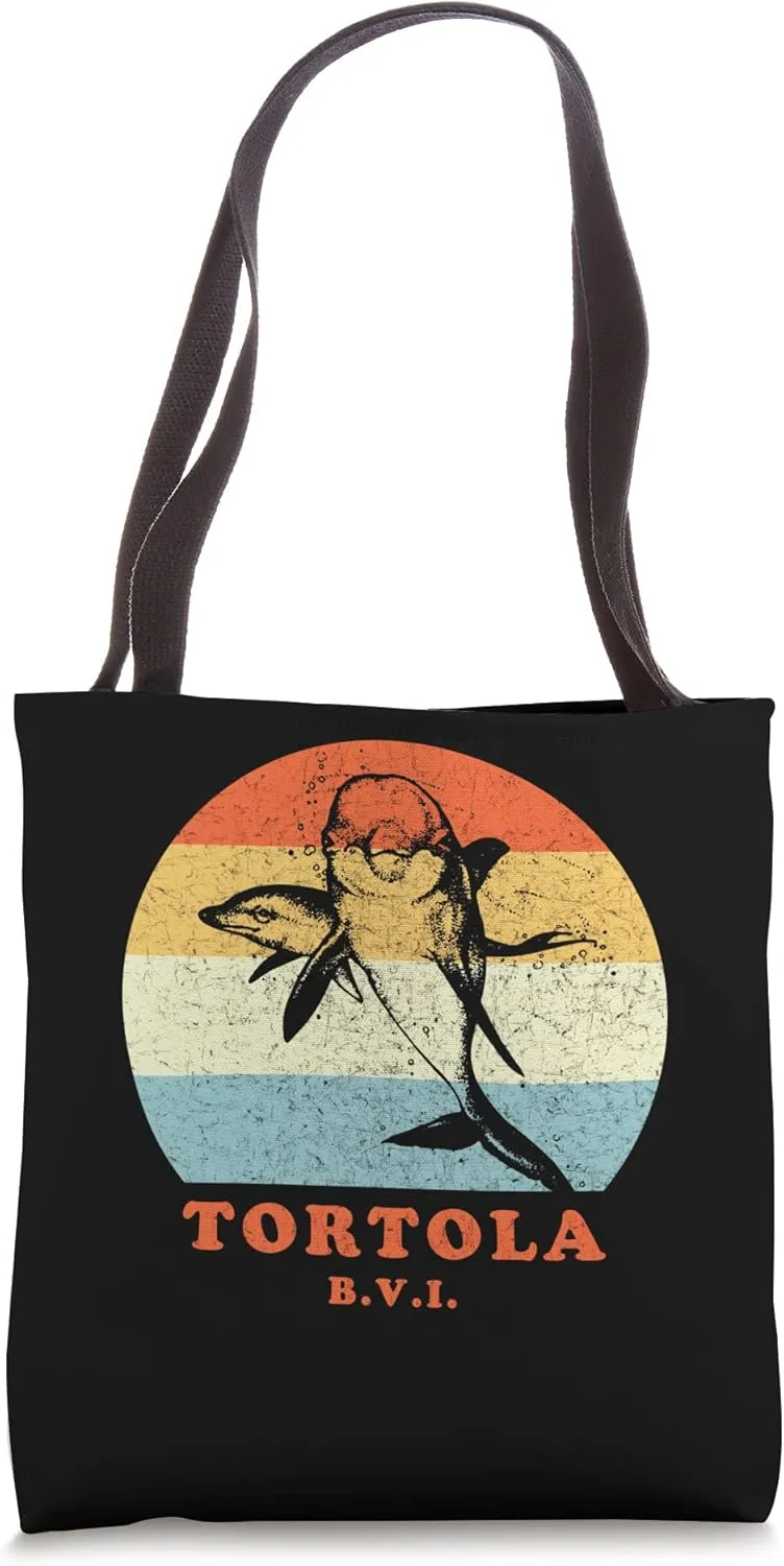 Tortola, BVI Vintage Dolphin - Porpoise Vacation Tote Bag