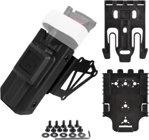 Tourniquet Holder for Gun Holster, Tactical Holster Adapter Tourniquet Holder Mount, Pistol Airsoft Support, Police Gear Accessories with QLS Kit for 3-Hole Right Holster, Black