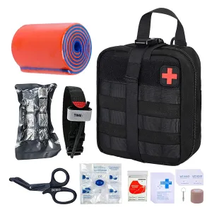 TOUROAM Tactical Emergency First Aid Kit | MOLLE Admin Pouch  EMT Survival Trauma Kit