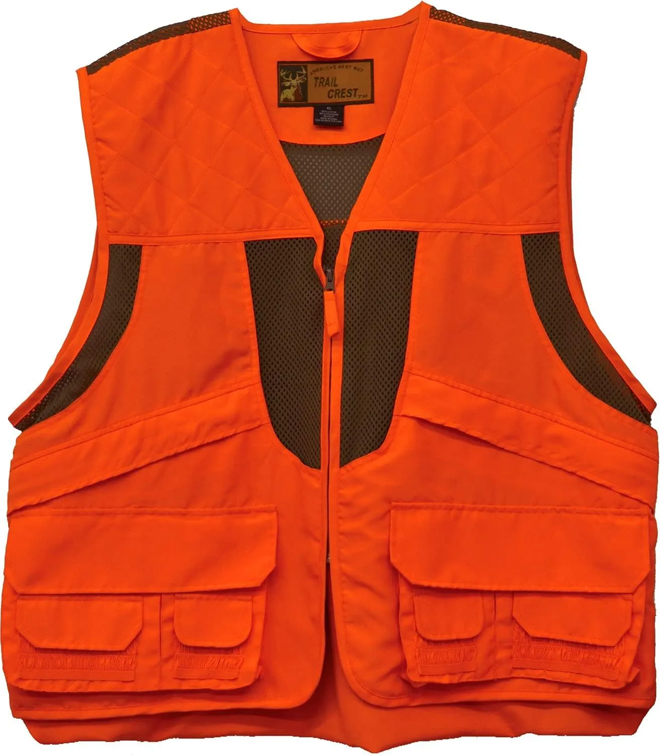 TrailCrest Kid's Orange Safety Deluxe Front Loader Vest High Visibility- Deer Hunting Construction Engineers