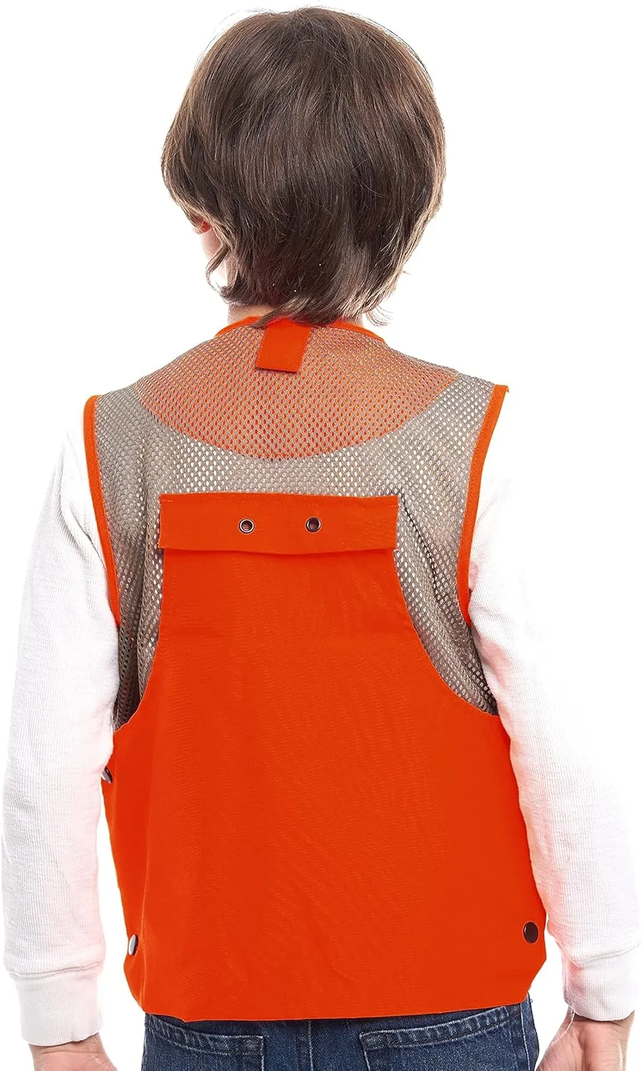 TrailCrest Kid's Orange Safety Deluxe Front Loader Vest High Visibility- Deer Hunting Construction Engineers
